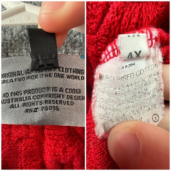 COOGI Australia Red Knit Pullover Sweater Spell Out Logo 3D Biggie 4XL Cotton - Picture 14 of 16